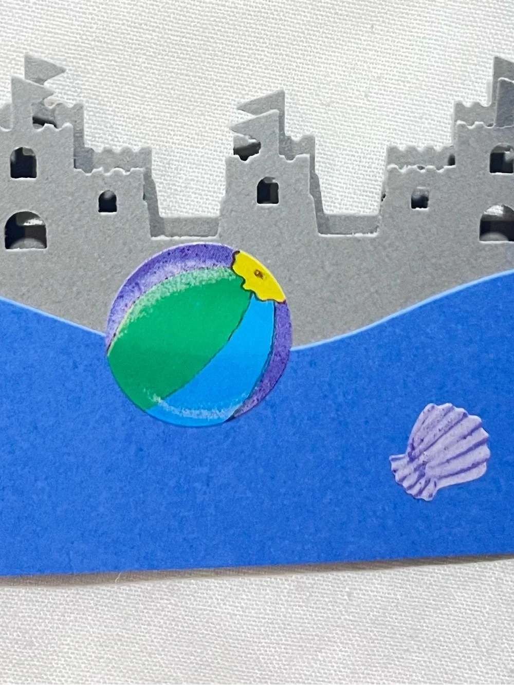 Nautical Beach Border Trim with Dolphins, Sailboats and Sandcastle Motifs - Picture 2 of 5